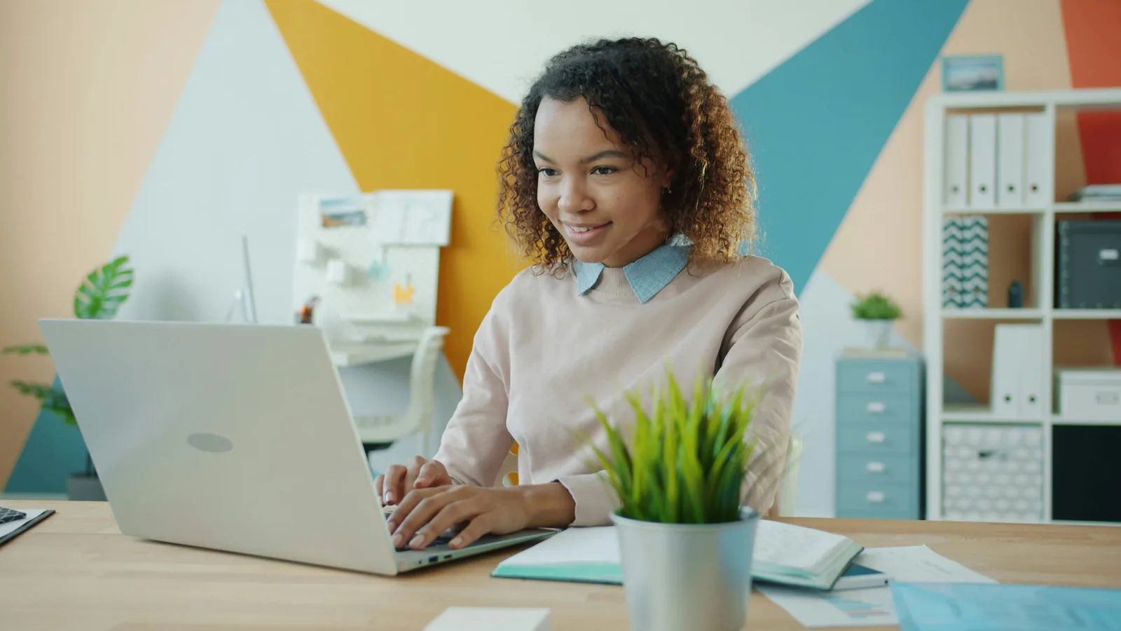 woman working: Presti AI Review
