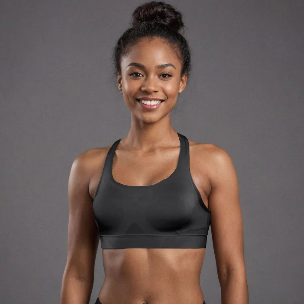sports bra on a black model: caspa AI model